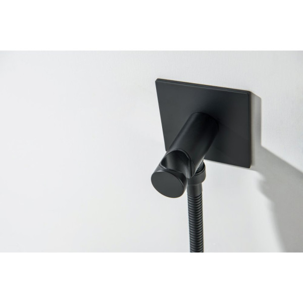 AQ1220MB ОБЕРОН комплект для гигиенического душа встроенный 2 отв. (смеситель + гигиеническая лейка + шланг), матовый черный. Фото 8