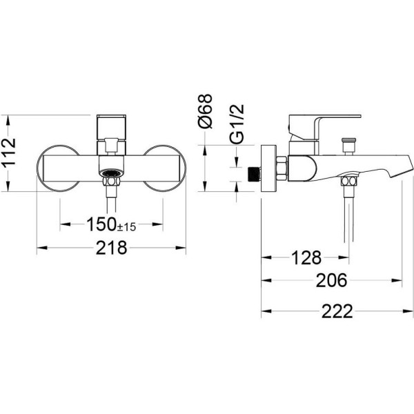 AQ1240BG ОБЕРОН смеситель для ванны, шлиф. золото. Фото 2