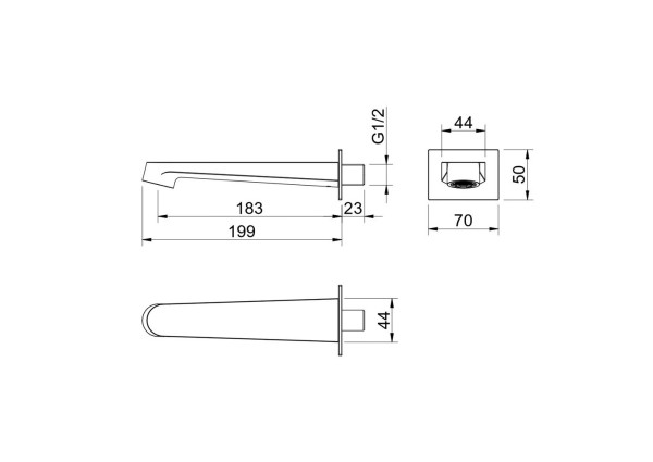AQ1241BG ОБЕРОН излив для ванны 183 мм, шлиф. золото. Фото 3