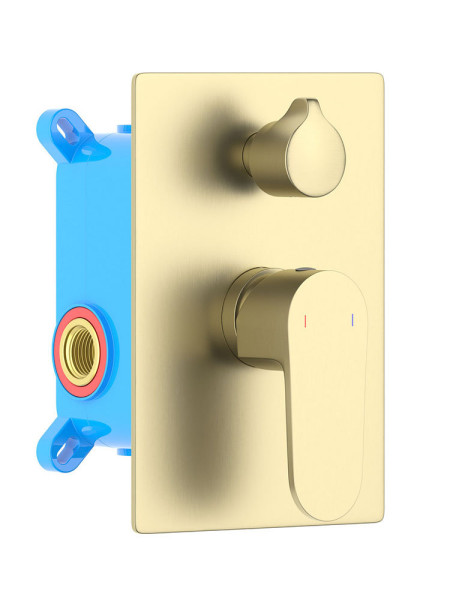 AQ1246BG ОБЕРОН смеситель для ванны 2 режима (внешняя и скрытая часть), шлиф. золото. Фото 1