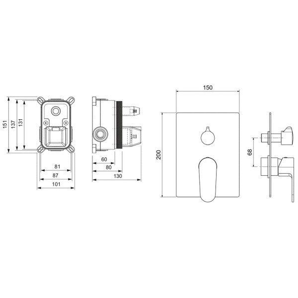AQ1246BG ОБЕРОН смеситель для ванны 2 режима (внешняя и скрытая часть), шлиф. золото. Фото 4