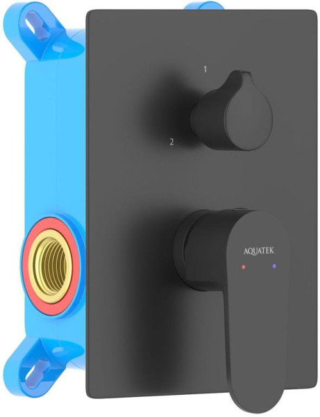 AQ1246MB ОБЕРОН смеситель для ванны 2 режима (внешняя и скрытая часть), матовый черный. Фото 1