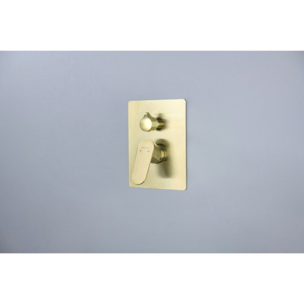 AQ1247BG ОБЕРОН смеситель для ванны 3 режима (внешняя и скрытая часть), шлиф. золото. Фото 3