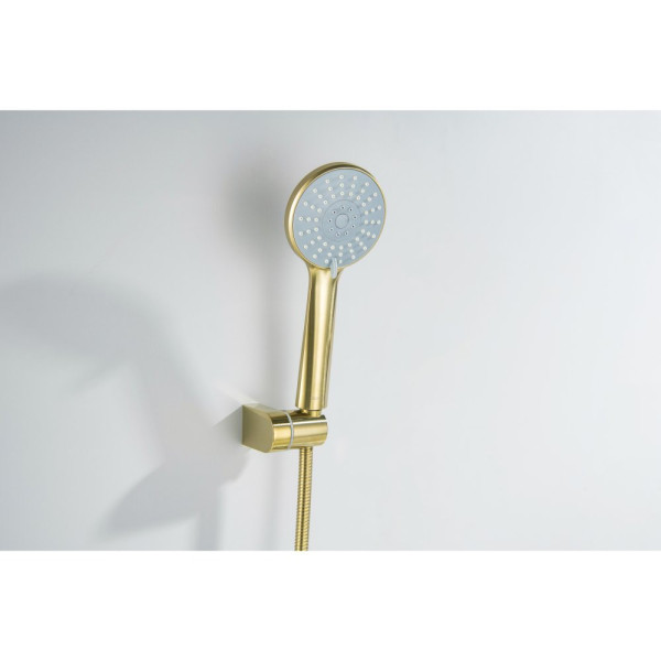 AQ1249BG ОБЕРОН смеситель для ванны с душевым набором 3jet, шлиф. золото. Фото 7