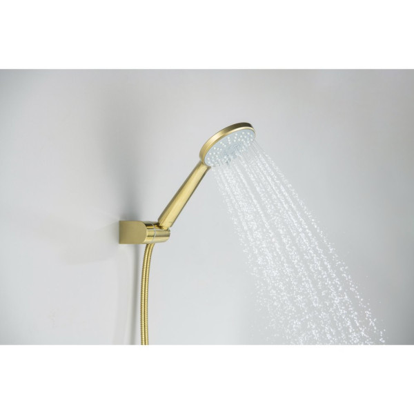 AQ1249BG ОБЕРОН смеситель для ванны с душевым набором 3jet, шлиф. золото. Фото 8