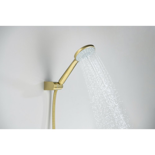 AQ1249BG ОБЕРОН смеситель для ванны с душевым набором 3jet, шлиф. золото. Фото 10