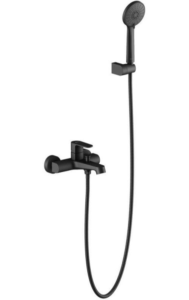 AQ1249MB ОБЕРОН смеситель для ванны с душевым набором 3jet, матовый черный. Фото 1