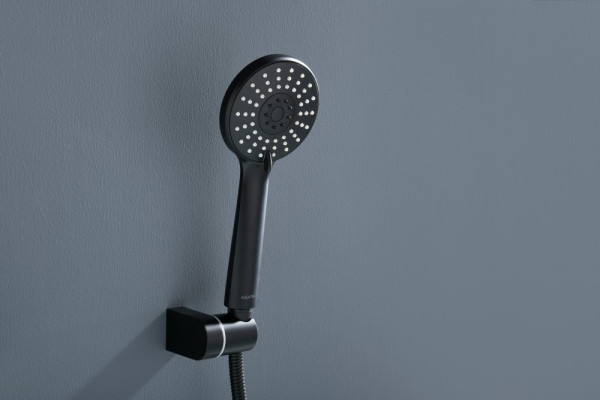 AQ1249MB ОБЕРОН смеситель для ванны с душевым набором 3jet, матовый черный. Фото 3