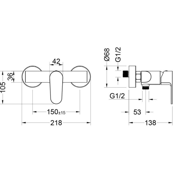 AQ1260BG ОБЕРОН смеситель для душа, шлиф. золото. Фото 2