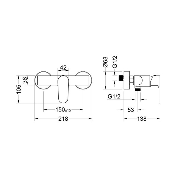 AQ1260CR ОБЕРОН смеситель для душа. Фото 2