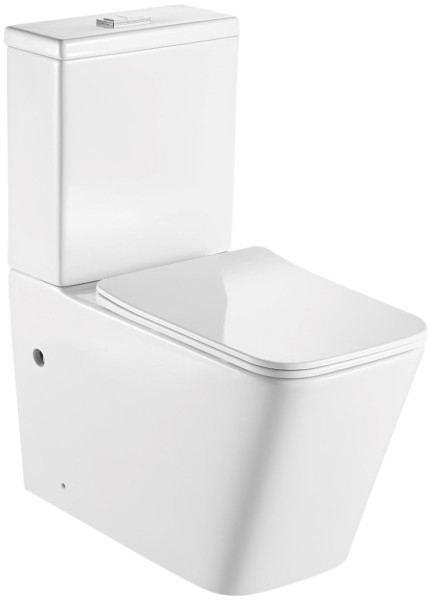 AQ1263-00 ЛИБРА Унитаз напольный безободковый с бачком 665*360*810мм, горизонтальный выпуск, тонкое сиденье с мех. плавного закрывания, крепеж. Фото 1