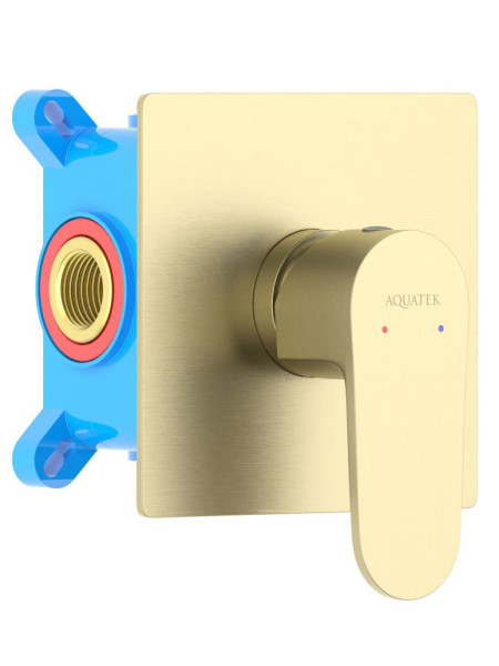 AQ1266BG ОБЕРОН смеситель для душа 1 режим (внешняя и скрытая часть), шлиф. золото. Фото 1