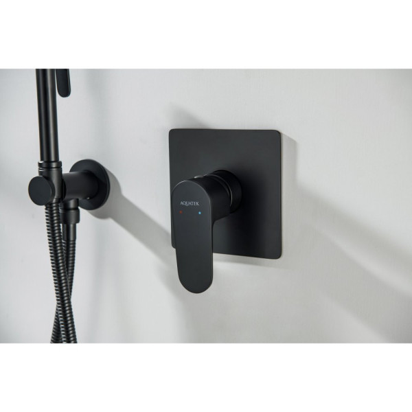 AQ1266MB ОБЕРОН смеситель для душа 1 режим (внешняя и скрытая часть), матовый черный. Фото 3