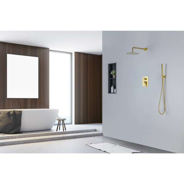 AQ1272BG ОБЕРОН Set 3 в 1 душевой комплект 2 режима, шлиф. золото. Фото 7