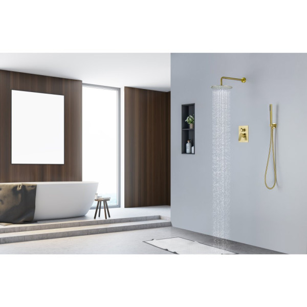 AQ1272BG ОБЕРОН Set 3 в 1 душевой комплект 2 режима, шлиф. золото. Фото 8