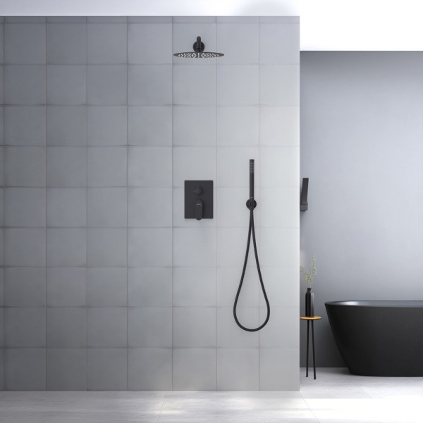 AQ1272MB ОБЕРОН Set 3 в 1 душевой комплект 2 режима, матовый черный. Фото 4