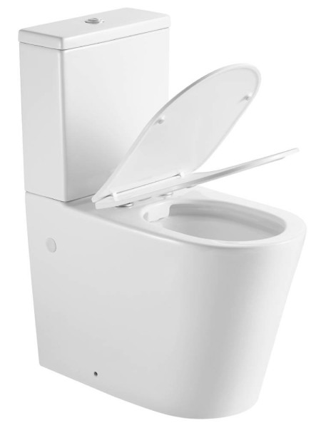 AQ1273H-00 Унитаз напольный с бачком 700*375*890мм, горизонтальный выпуск, тонкое сиденье с механизмом плавного закрывания, крепеж. Фото 3