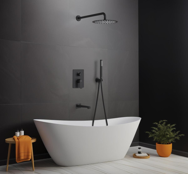 AQ1273MB ОБЕРОН Set 4 в 1 душевой комплект 3 режима, матовый черный. Фото 5