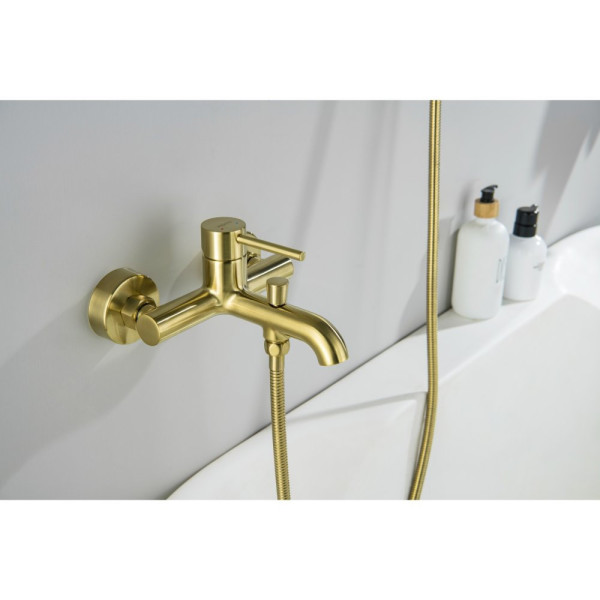 AQ1340BG ЕВРОПА смеситель для ванны, шлиф. золото. Фото 3