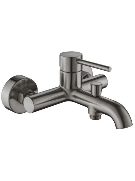 AQ1340BGM ЕВРОПА смеситель для ванны, оружейная сталь (шлиф. черный хром). Фото 1