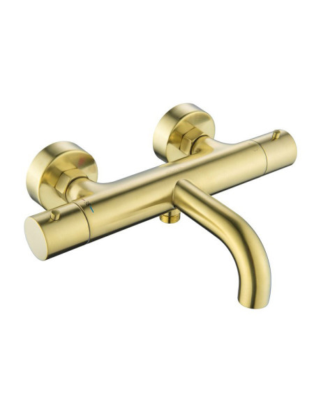 AQ1343BG ЕВРОПА термостатический смеситель для ванны, шлиф. золото. Фото 1