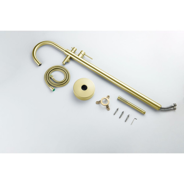 AQ1345BG ЕВРОПА смеситель для ванны напольный, шлиф. золото. Фото 8