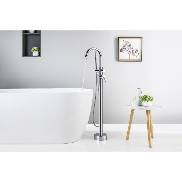 AQ1345CR ЕВРОПА смеситель для ванны напольный. Фото 4