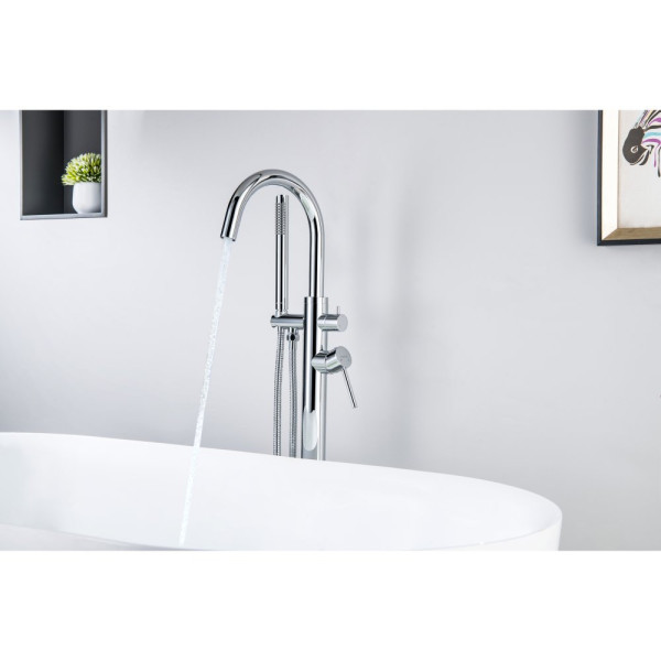 AQ1345CR ЕВРОПА смеситель для ванны напольный. Фото 5