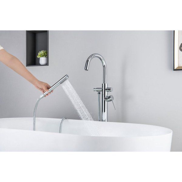 AQ1345CR ЕВРОПА смеситель для ванны напольный. Фото 6