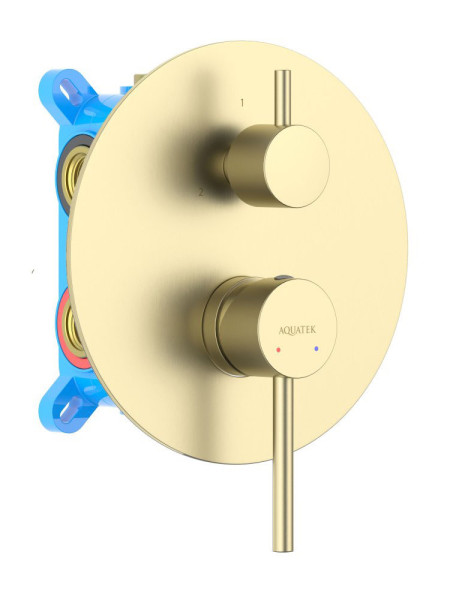 AQ1346BG ЕВРОПА смеситель для ванны 2 режима (внешняя и скрытая часть), шлиф. золото. Фото 1