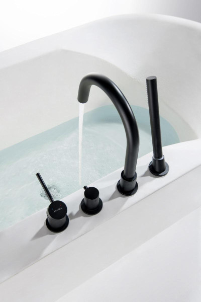 AQ1348MB ЕВРОПА смеситель на борт ванны на 4 отв., матовый черный. Фото 7