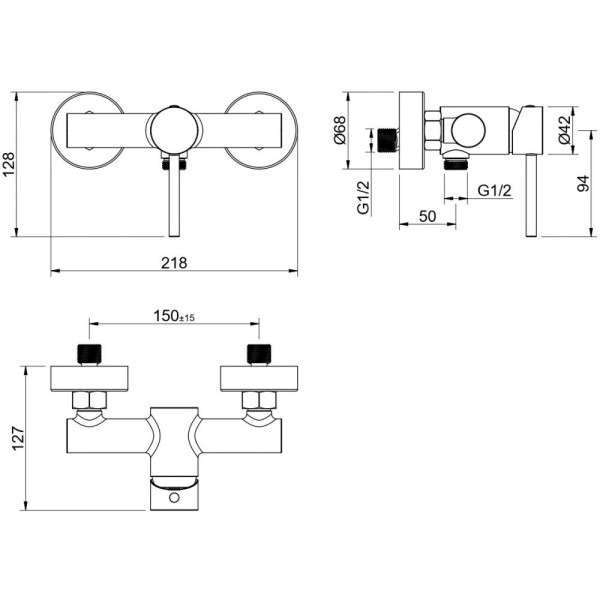 AQ1360BG ЕВРОПА смеситель для душа, шлиф. золото. Фото 2