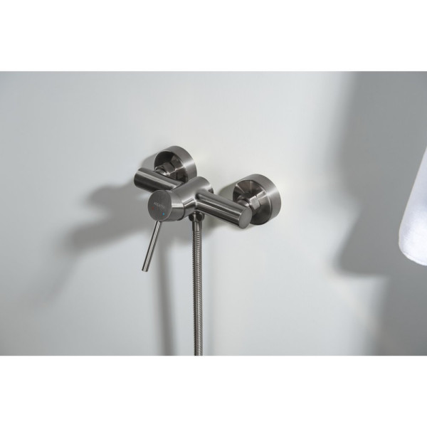 AQ1360BGM ЕВРОПА смеситель для душа, оружейная сталь (шлиф. черный хром). Фото 4