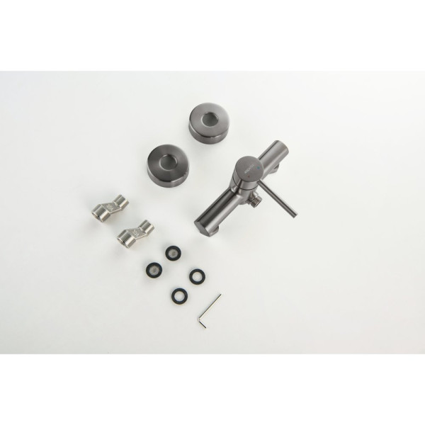 AQ1360BGM ЕВРОПА смеситель для душа, оружейная сталь (шлиф. черный хром). Фото 5