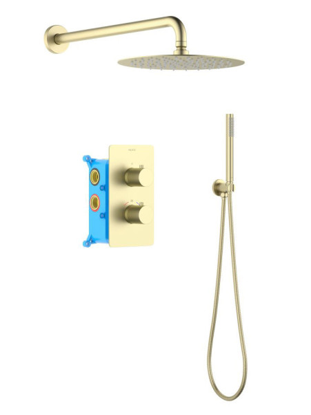 AQ1376BG ЕВРОПА Set 3 в 1 душевой комплект 2 режима, шлиф. золото. Фото 1
