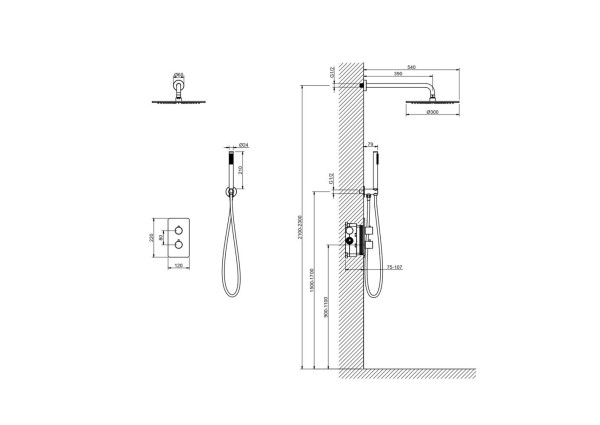AQ1376BG ЕВРОПА Set 3 в 1 душевой комплект 2 режима, шлиф. золото. Фото 13