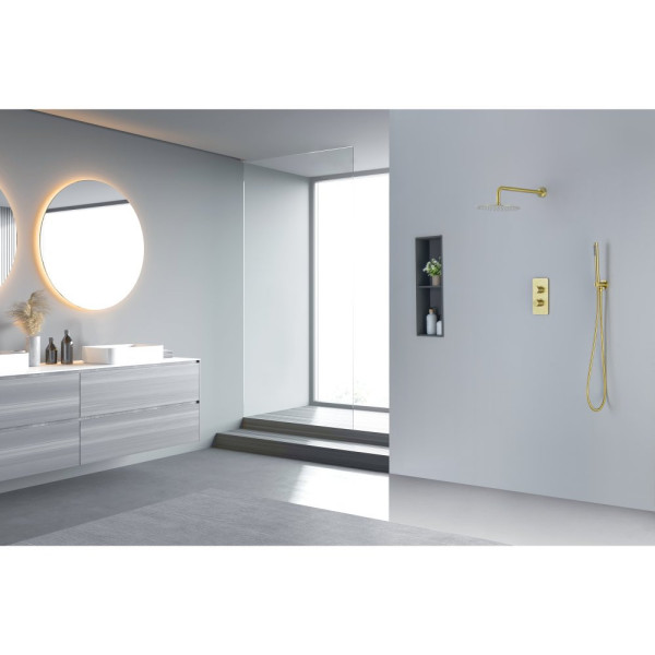 AQ1376BG ЕВРОПА Set 3 в 1 душевой комплект 2 режима, шлиф. золото. Фото 14