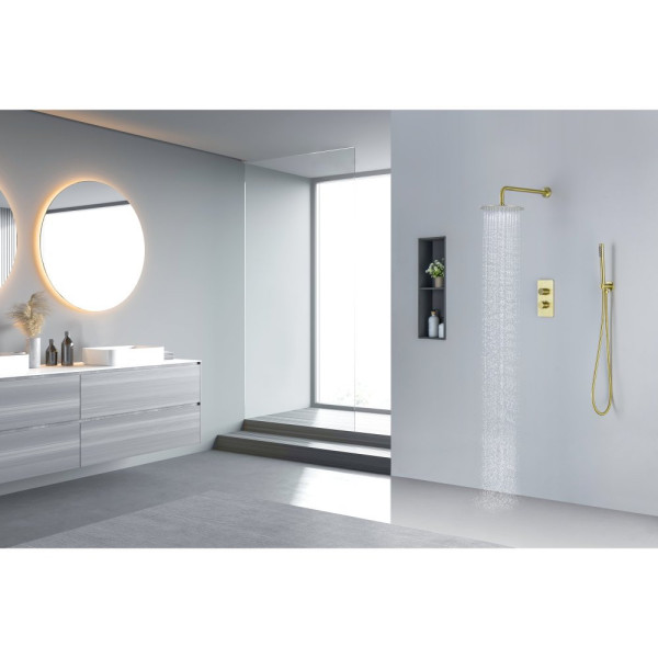 AQ1376BG ЕВРОПА Set 3 в 1 душевой комплект 2 режима, шлиф. золото. Фото 15