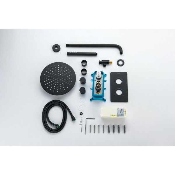 AQ1376MB ЕВРОПА Set 3 в 1 душевой комплект 2 режима, матовый черный. Фото 11