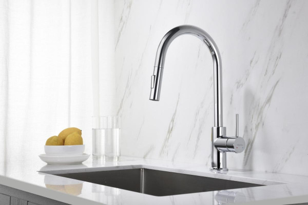 AQ1384CR ЕВРОПА смеситель для кухни с вытяжным изливом 2 jet. Фото 3