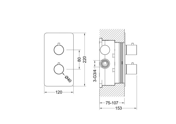 AQ1391BG ЕВРОПА термостатический смеситель для душа 1 режим (внешняя и скрытая часть), шлиф. золото. Фото 2