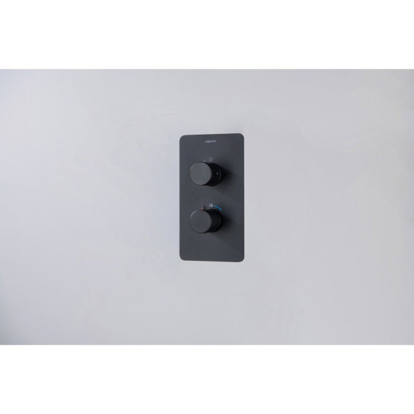 AQ1391MB ЕВРОПА термостатический смеситель для душа 1 режим (внешняя и скрытая часть), матовый черный. Фото 4
