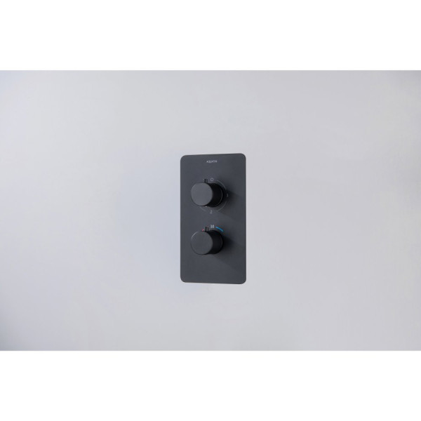 AQ1393MB ЕВРОПА термостатический смеситель для ванны 3 режима (внешняя и скрытая часть), матовый черный. Фото 3