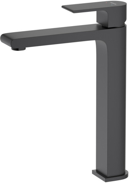 AQ1404MB ЛИРА смеситель для раковины высокий 237, без донного клапана, матовый черный. Фото 1