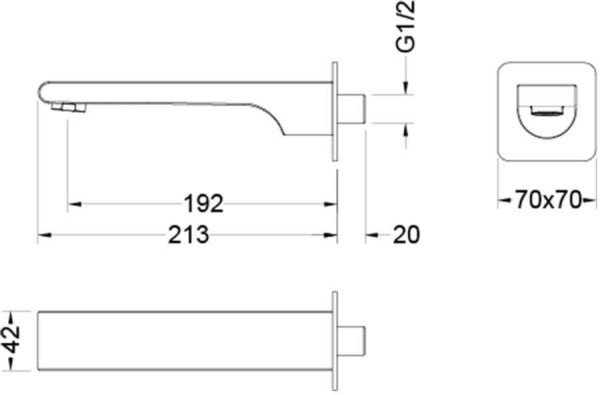 AQ1441MB ЛИРА излив для ванны 192 мм, матовый черный. Фото 2