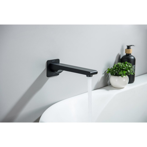 AQ1441MB ЛИРА излив для ванны 192 мм, матовый черный. Фото 3