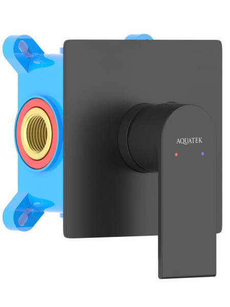 AQ1466MB ЛИРА смеситель для душа 1 режим (внешняя и скрытая часть), матовый черный. Фото 1