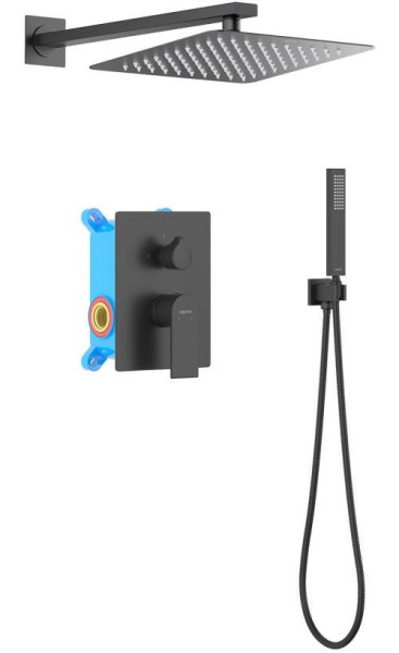 AQ1472MB ЛИРА Set 3 в 1 душевой комплект, матовый черный. Фото 1
