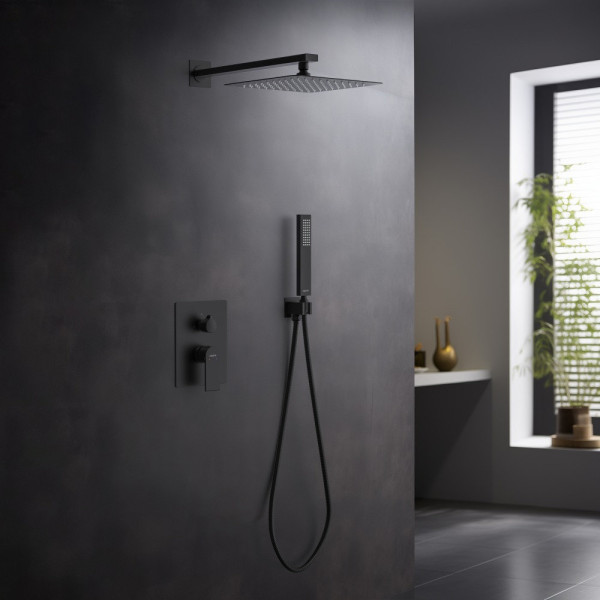 AQ1472MB ЛИРА Set 3 в 1 душевой комплект, матовый черный. Фото 3