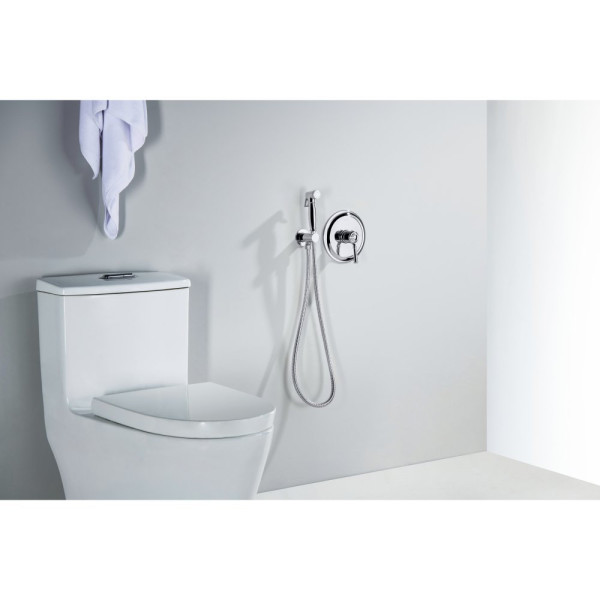 AQ1519CR КЛАССИК набор с гигиеническим душем (смеситель + гигиеническая лейка + шланг + шланговое подсоединение с держателем). Фото 3